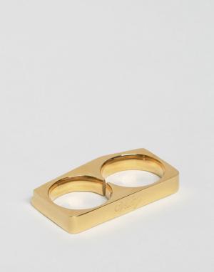 Двойное золотистое кольцо Terra Vitaly. Цвет: золотой
