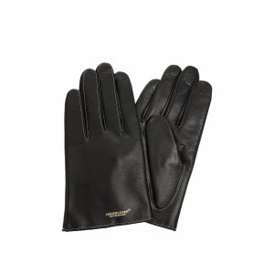 Кожаные перчатки с логотипом, черные Undercover