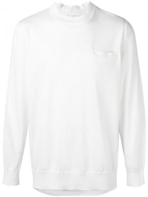 Рубашка-свитер двойной вязки Sacai. Цвет: белый