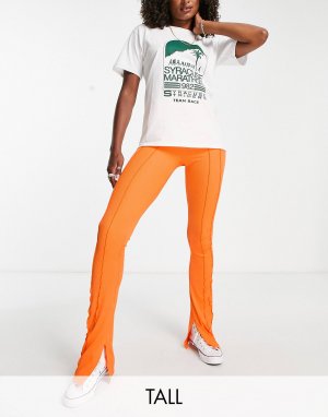 Оранжевые расклешенные джинсы скинни с открытыми швами Tall Topshop