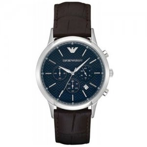 Наручные часы Renato, серебряный, синий EMPORIO ARMANI. Цвет: коричневый