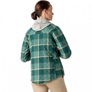 Фланелевая куртка-рубашка с капюшоном женская , цвет Mallard Campside Plaid Dickies