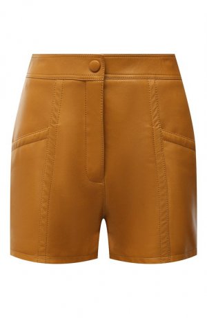 Кожаные шорты Saint Laurent. Цвет: коричневый
