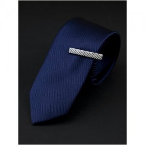 Зажим для галстука мужской стальной в косую линию/квадрат/ромб 2beMan. Цвет: серебристый