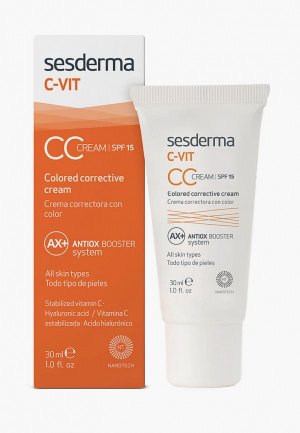 CC-Крем Sesderma корректирующий тон кожи C-VIT, 30 мл. Цвет: белый