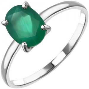 Кольцо из серебра с агатом зелёным 10127-2722-AG TEOSA