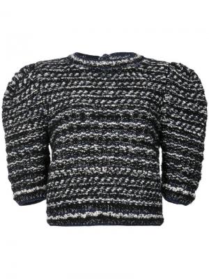 Твидовый свитер Adam Lippes. Цвет: navy multi