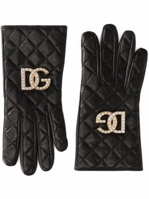 Стеганые перчатки Dolce & Gabbana. Цвет: черный
