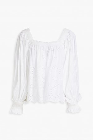 Блузка из английской хлопковой вышивки со сборками BYTIMO, белый byTiMo
