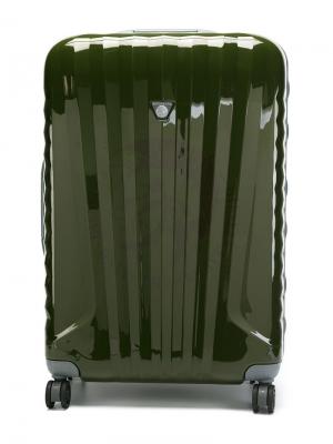 Ребристый чемодан Diesel. Цвет: зелёный