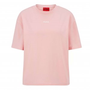 Домашняя футболка Logo Loungewea Cotton, Modal And Stretch, розовый Hugo