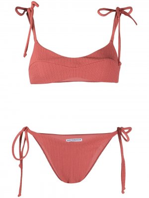 Фактурное бикини Sian в рубчик Swimwear. Цвет: красный