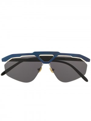 Солнцезащитные очки-авиаторы Ralph Vaessen. Цвет: синий