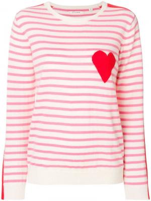 Полосатый свитер с принтом сердца Chinti & Parker. Цвет: бежевый