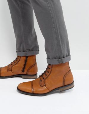 Светло-коричневые кожаные ботинки на шнуровке Dead Vintage. Цвет: рыжий