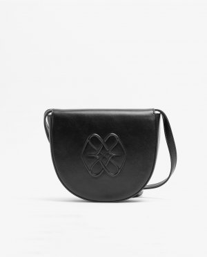 Маленькая однотонная женская сумка через плечо с большим логотипом Cuplé, черный CUPLE