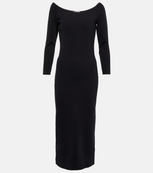 Платье миди Coralinda с вырезом-лодочкой THE ROW, черный Row