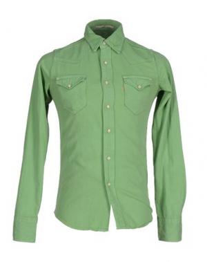 Джинсовая рубашка SHIELD. Цвет: светло-зеленый