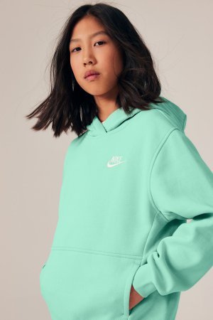 Флисовый пуловер Club с капюшоном , зеленый Nike