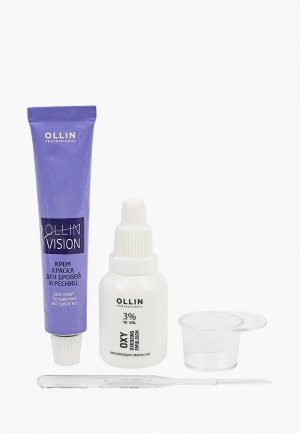 Комплект Ollin VISION для окрашивания бровей и ресниц, графит, 2*20 мл. Цвет: черный
