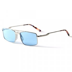 Солнцезащитные очки , серебряный, голубой FAKOSHIMA. Цвет: серебристый/голубой