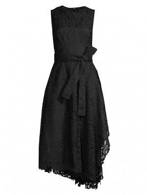Кружевное платье-миди со прокруткой , черный Natori
