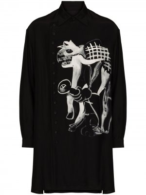 Длинная рубашка Asakura Yohji Yamamoto. Цвет: черный