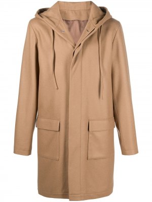 Однобортное пальто с капюшоном Harmony Paris. Цвет: бежевый