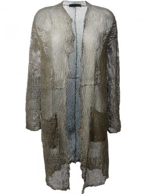 Пальто с перфорированным дизайном Salvatore Santoro. Цвет: зелёный