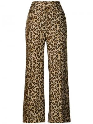 Укороченные брюки с леопардовым принтом Alberto Biani. Цвет: коричневый