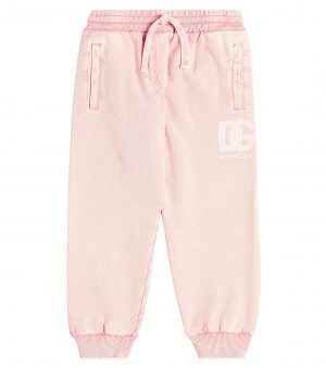 Спортивные брюки из хлопкового джерси с логотипом , розовый Dolce&Gabbana