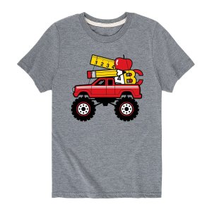 Футболка с рисунком Monster Truck для мальчиков 8–20 лет, школьные принадлежности Licensed Character