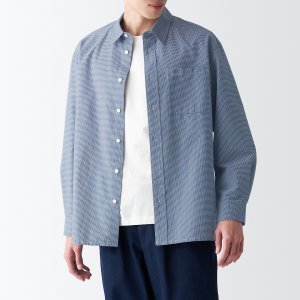 Рубашка с длинными рукавами из японской бумаги MUJI, темно-синий Muji