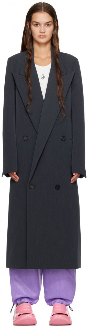 Серое длинное пальто JW Anderson