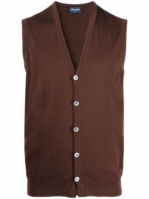 Sleeveless knit vest Drumohr. Цвет: коричневый