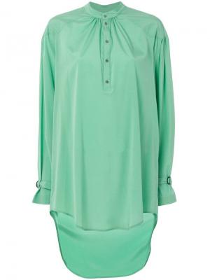 Рубашка свободного кроя с удлиненным подолом A.F.Vandevorst. Цвет: зеленый