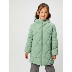 Пальто , размер 122, зеленый Acoola. Цвет: зеленый