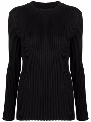 Ribbed-knit button-detail sweater Proenza Schouler. Цвет: черный