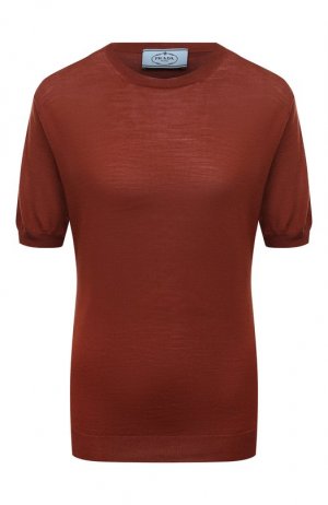 Шерстяной пуловер Prada. Цвет: коричневый