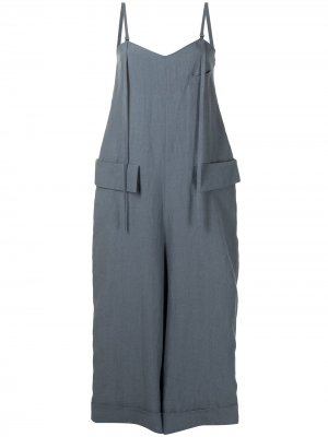 Укороченный комбинезон с широкими брюками Yohji Yamamoto. Цвет: синий