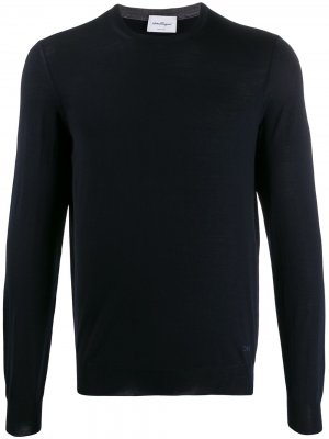 Пуловер с круглым вырезом Salvatore Ferragamo. Цвет: синий
