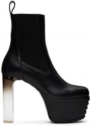 Черные ботинки в стиле минимализм-гриль Rick Owens