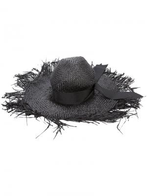 Шляпа с эффектом поношенности Gigi Burris Millinery. Цвет: черный