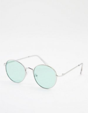 Солнцезащитные очки в стиле oversized с круглыми линзами -Зеленый цвет AJ Morgan