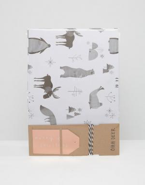 Подарочная упаковочная бумага Ohh Deer Christmas. Цвет: мульти