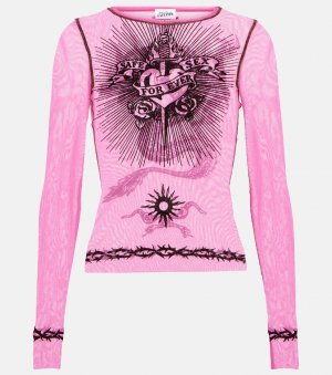 Тюлевый топ с принтом tattoo collection , розовый Jean Paul Gaultier