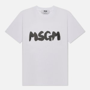 Женская футболка Logo Brush Print MSGM. Цвет: белый