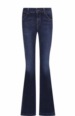 Расклешенные джинсы с потертостями J Brand. Цвет: синий