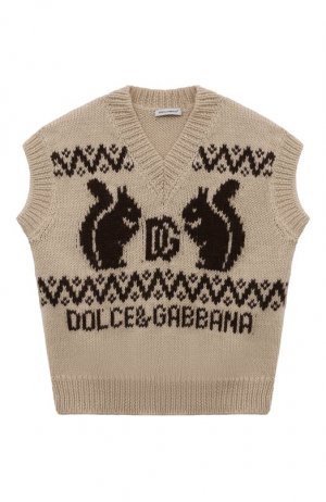 Шерстяной жилет Dolce & Gabbana. Цвет: бежевый
