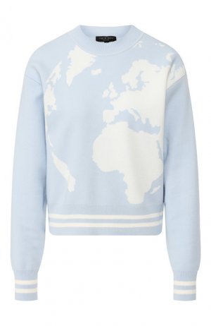 Хлопковый пуловер Rag&Bone. Цвет: голубой